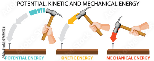 Potential, kinetic and mechanical energy vector