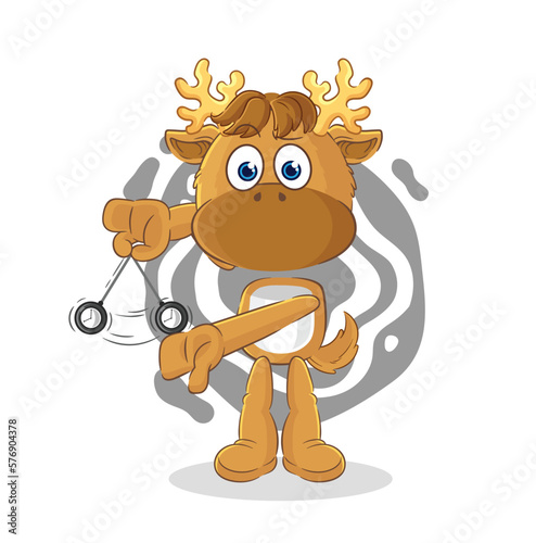 moose hypnotizing cartoon. cartoon mascot vector