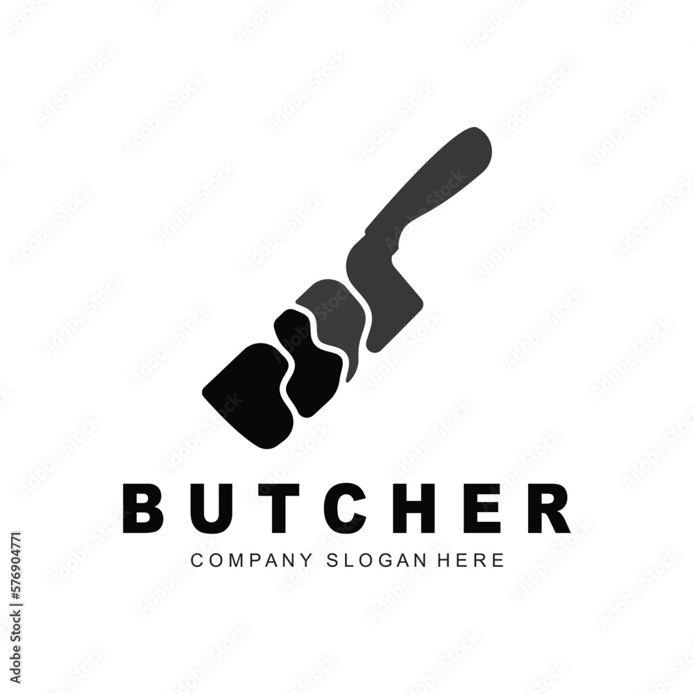 Vetor de Butcher logo design, Knife Cutting Tool Vector Template ...