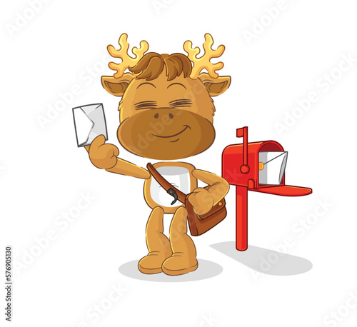 moose postman vector. cartoon character