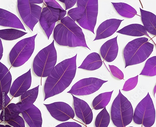 seamless background with leaves purple on white background beautiful background wallpaper Stock photographic Image 