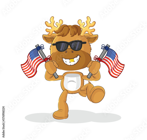 moose american youth cartoon mascot vector