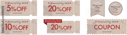 Wallpaper Mural メモリアルデーセールに使えるシンプルなベージュのクーポンベクターアイコンセット Torontodigital.ca