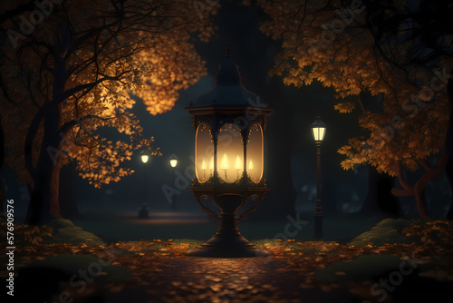 lamp in the park, generative AI
