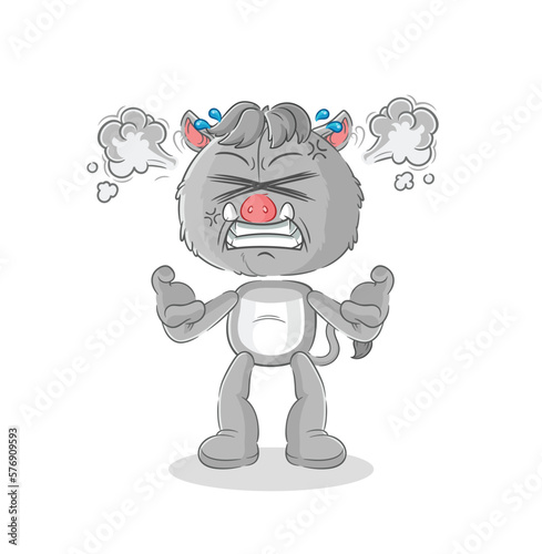 wild boar very angry mascot. cartoon vector