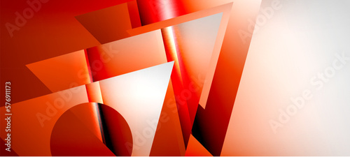 Trendy minimal geometric composition abstract background. Shadow lines and lights on glossy triangles backdrop. Vector Illustration For Wallpaper, Banner, Background, Card, Book Illustration