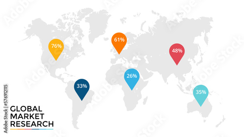 World Location marker with percentage for presentations