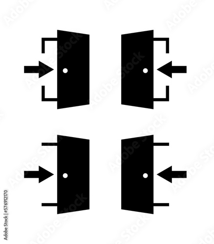 enter and exit icons set