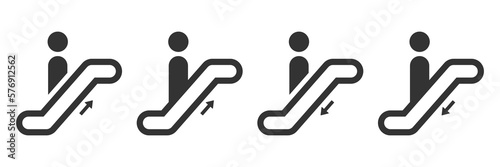 Escalator vector icons collection