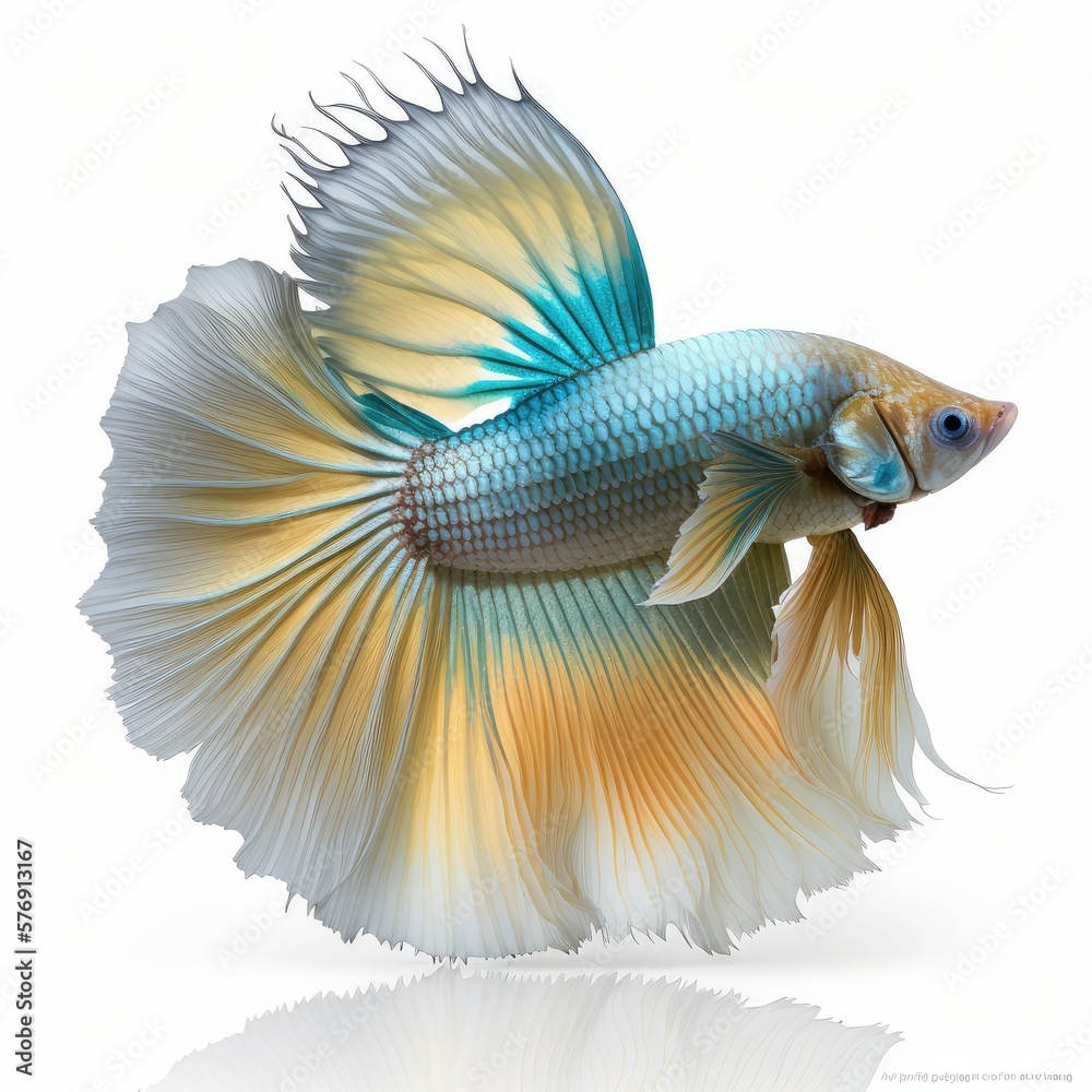 Fototapeta premium Delta Betta Fish. Isolated on White Background.