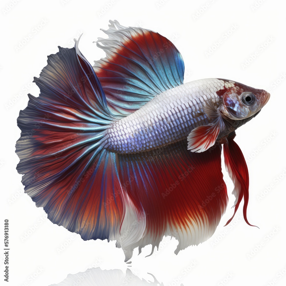 Delta Betta Fish. Isolated on White Background. Delta Betta Fish. Isolated on White Background.