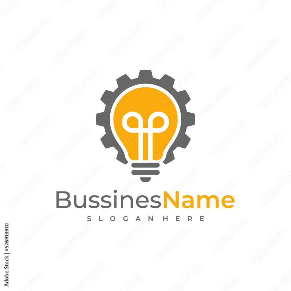 Gear Bulb logo vector template. Creative Bulb logo design concepts Gear Bulb logo vector template. Creative Bulb logo design concepts
