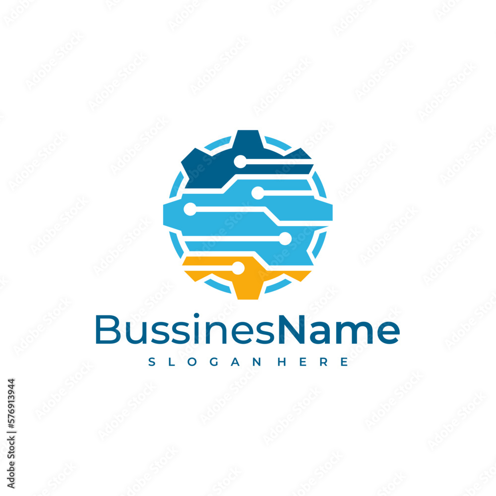Tech Gear logo vector template. Creative Gear logo design concepts Tech Gear logo vector template. Creative Gear logo design concepts