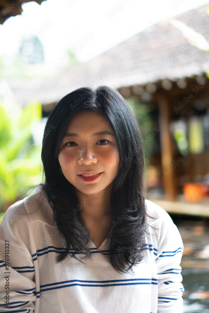Portrait of an Asian woman at outdoor Portrait of an Asian woman at outdoor