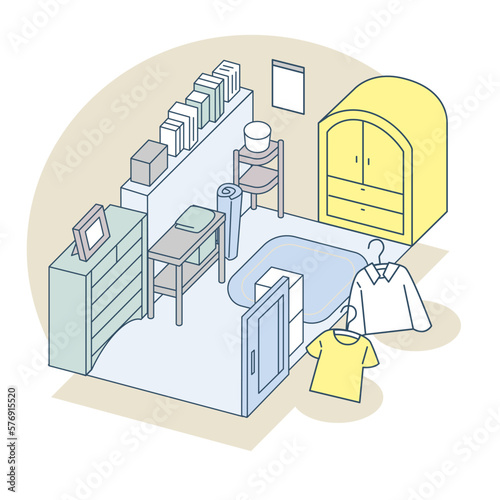 Clothing change.
Room to store clothing.