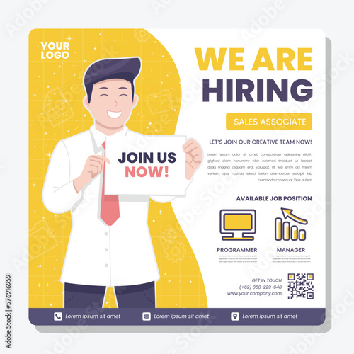Job seeker hiring poster template design