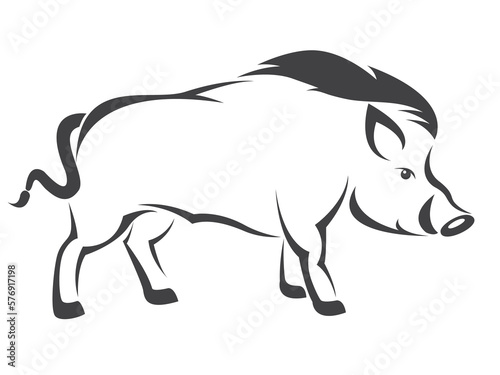 Boar design isolated on transparent background. Wild Animals.