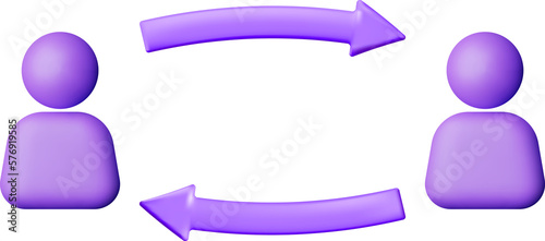 3D User Sync or Switch Symbol