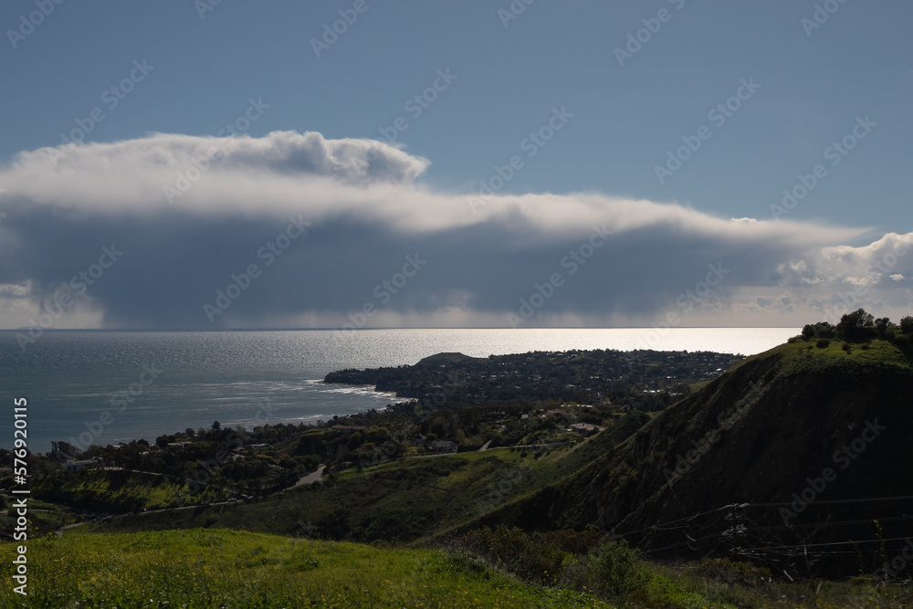 Serene Vista of the Pacific Ocean and California Coast from Malibu Mountains Serene Vista of the Pacific Ocean and California Coast from Malibu Mountains
