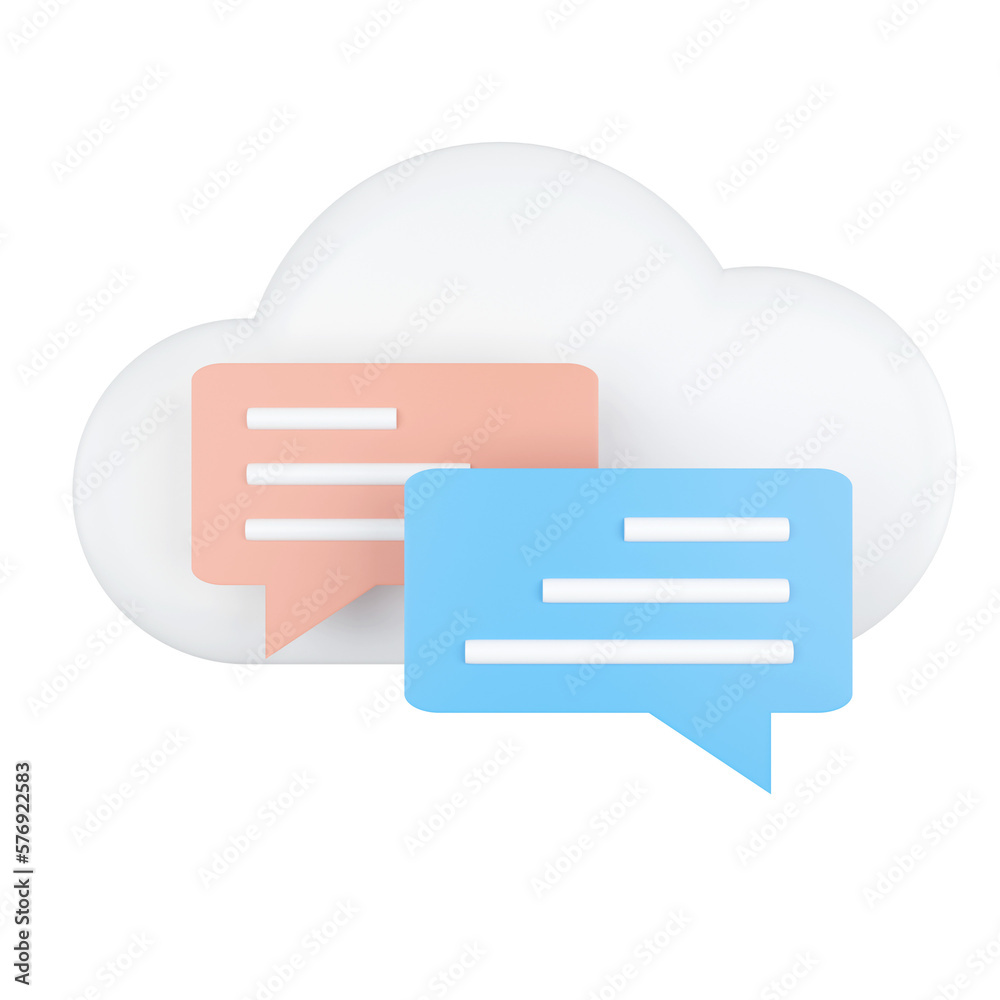 Chat. Cloud Computing Concept. 3D rendering.
Chat. Cloud Computing Concept. 3D rendering.