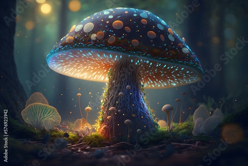 magical mushroom created using AI Generative Technology