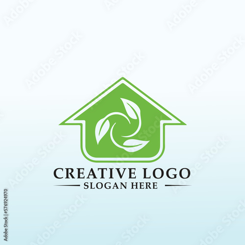 Green house vector logo company