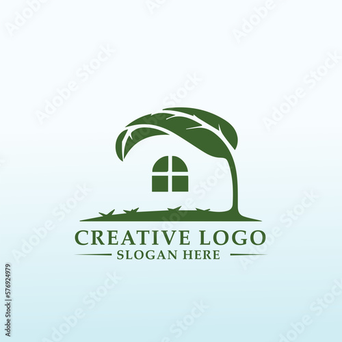 Green house vector logo company