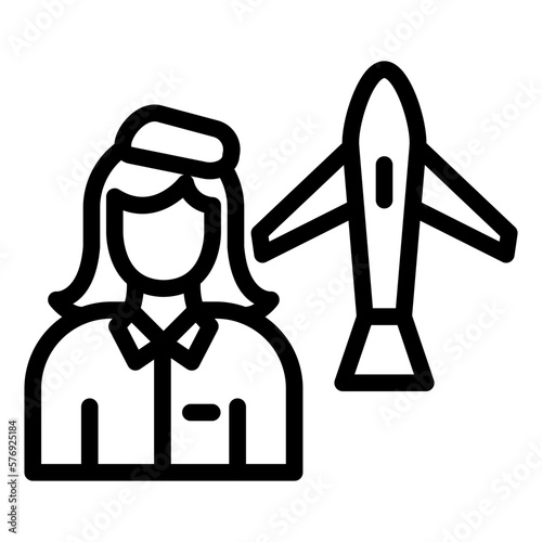 Vector Design Flight Attendant Icon Style