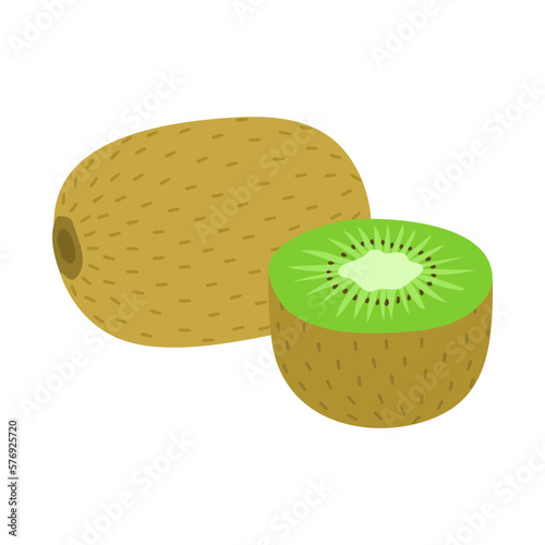 キウイフルーツ。フラットなベクターイラスト。
Kiwi fruit. Flat designed vector illustration.