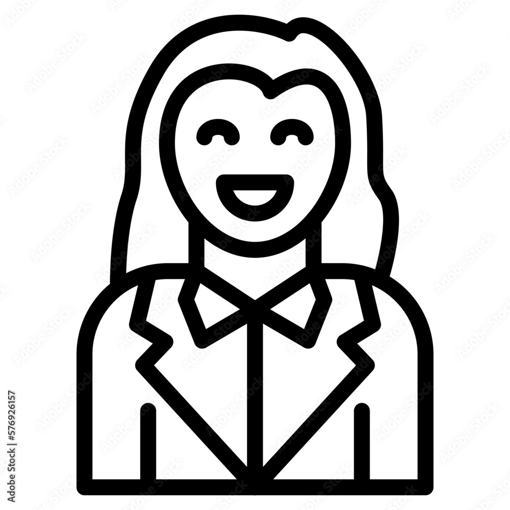 Vector Design Smiling Women Icon Style