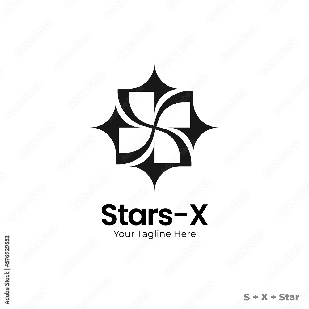 Initial letter logo XS with stars. Letter XS or SX with star logo design. letter XS company Logo. Initial letter logo XS with stars. Letter XS or SX with star logo design. letter XS company Logo.