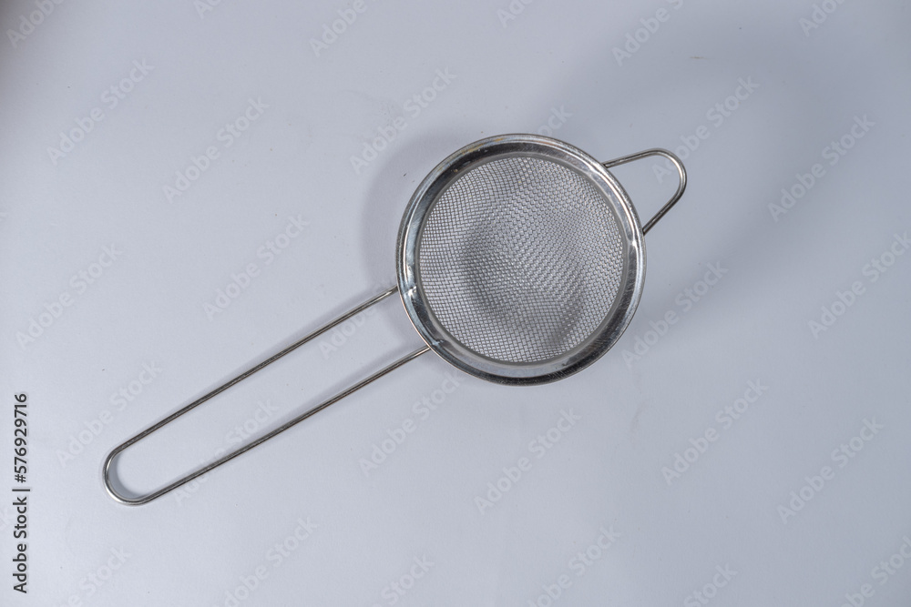 Tea strainer, on white background Tea strainer, on white background