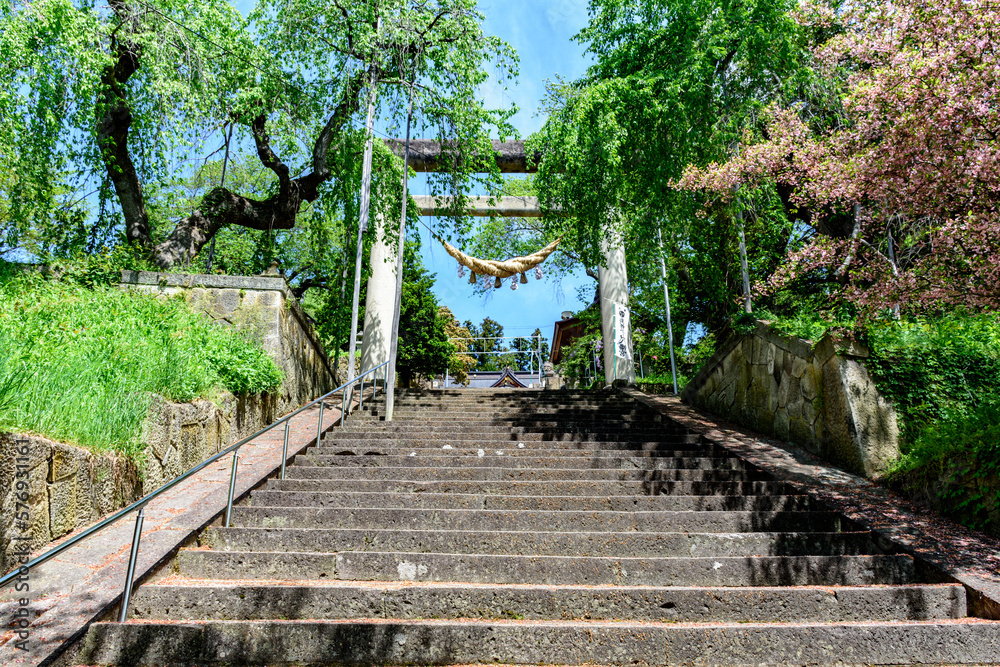 新緑の山形県南陽市烏帽子山公園より
