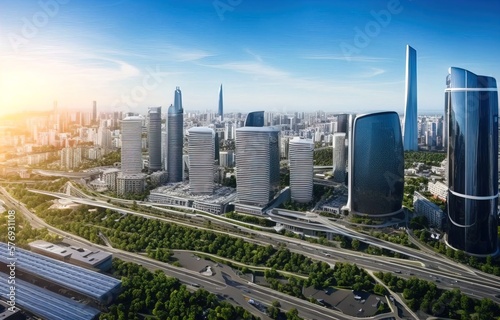 View of the city, Skyline, City Landscape, Generative AI