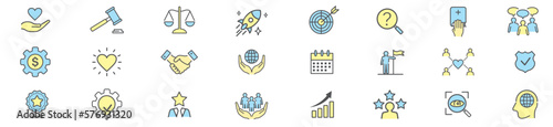 Set of core values icons vector