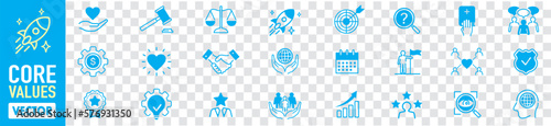 Set of core values icons vector