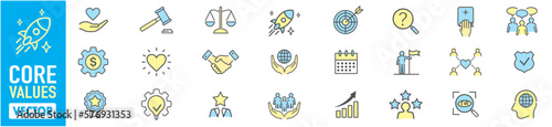 Set of core values icons vector