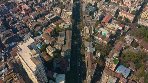 Mumbai downtown aerial drone view, India, Maharashtra, 4k cinematic photo