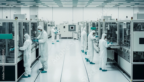 semiconductor manufacturing in a cleanroom. Generative AI