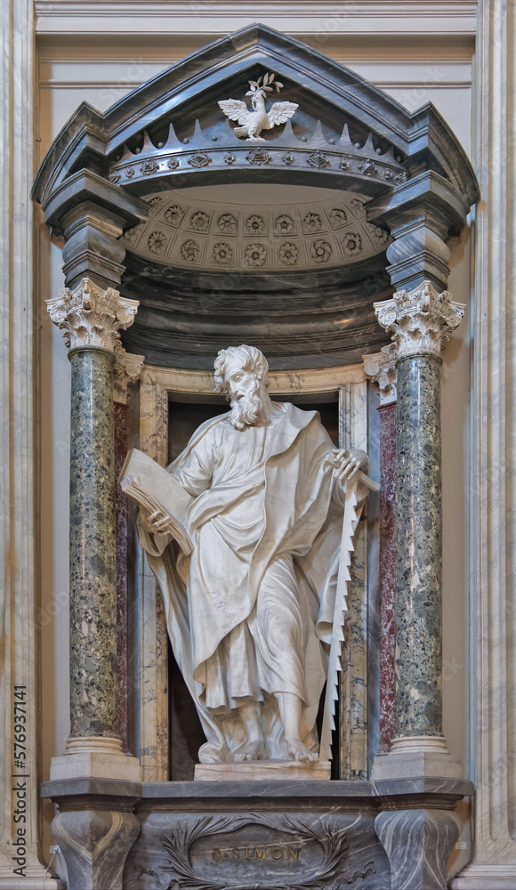 The statue of St. Simon by Moratti in the Archbasilica St.John Lateran, San Giovanni in Laterano, in Rome