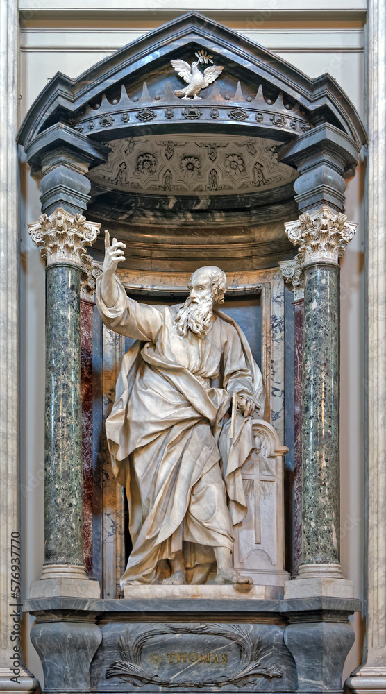 The statue of St. Thomas by Le Gros in the Archbasilica St.John Lateran, San Giovanni in Laterano, in Rome