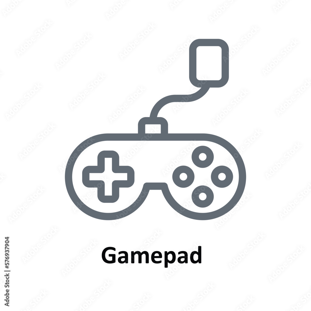 Gamepad  Vector    outline Icons. Simple stock illustration stock