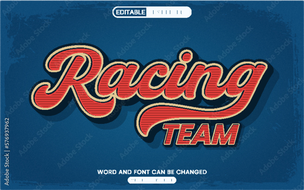 Racing Team text effect
