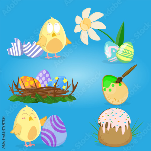 cute pictures for easter celebration in iluustration