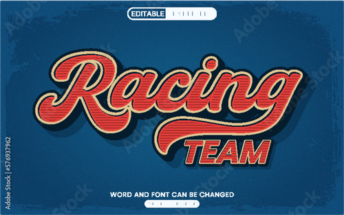 Racing Team text effect photo