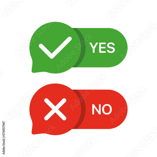 Yes, no, check marks line icons. Your choice is important to us, cross, confirmation, rejection. Feedback concept. Vector line icon on white background