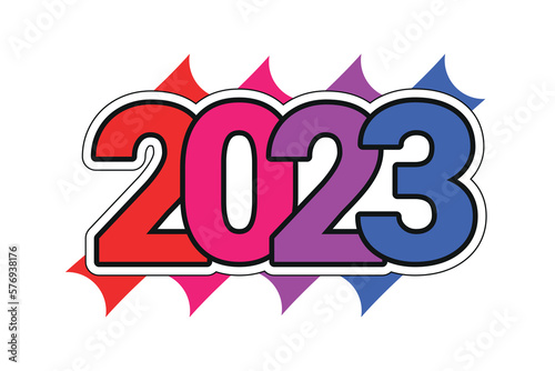 2023 colorful text typography design