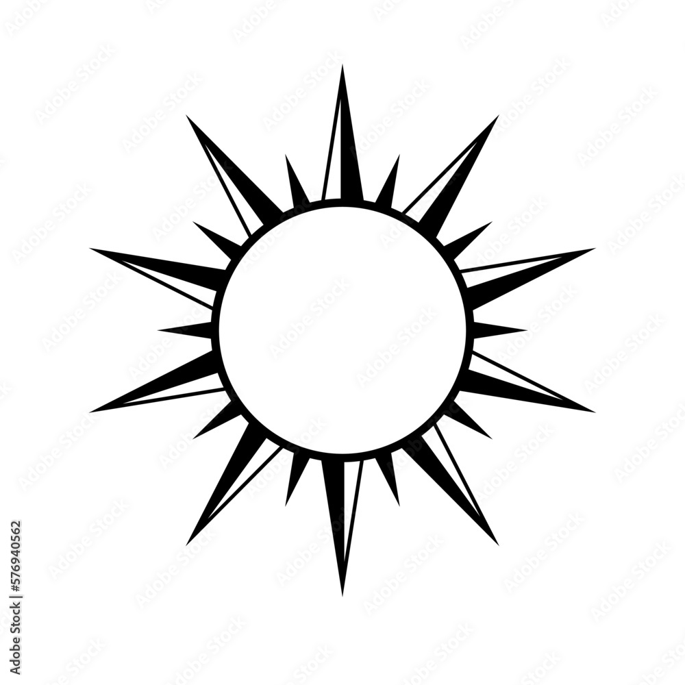 Boho celestial sun icon logo. Simple modern abstract design for templates, prints, web, social media posts Boho celestial sun icon logo. Simple modern abstract design for templates, prints, web, social media posts