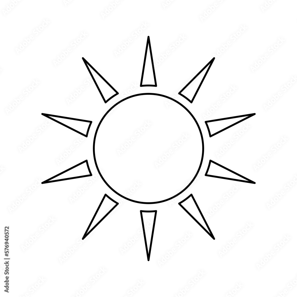 Sun Icon Vector. Simple minimal modern design.
