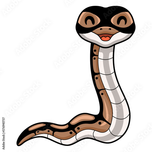 Cute ball python snake cartoon